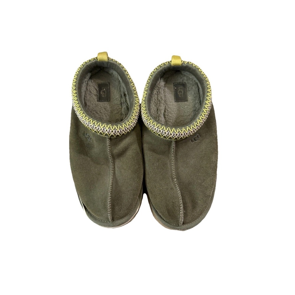 Ugg Olive Green Taz Slipper Shoes Loafers Women's 5.5 6 Loungewear Outdoor Cozy